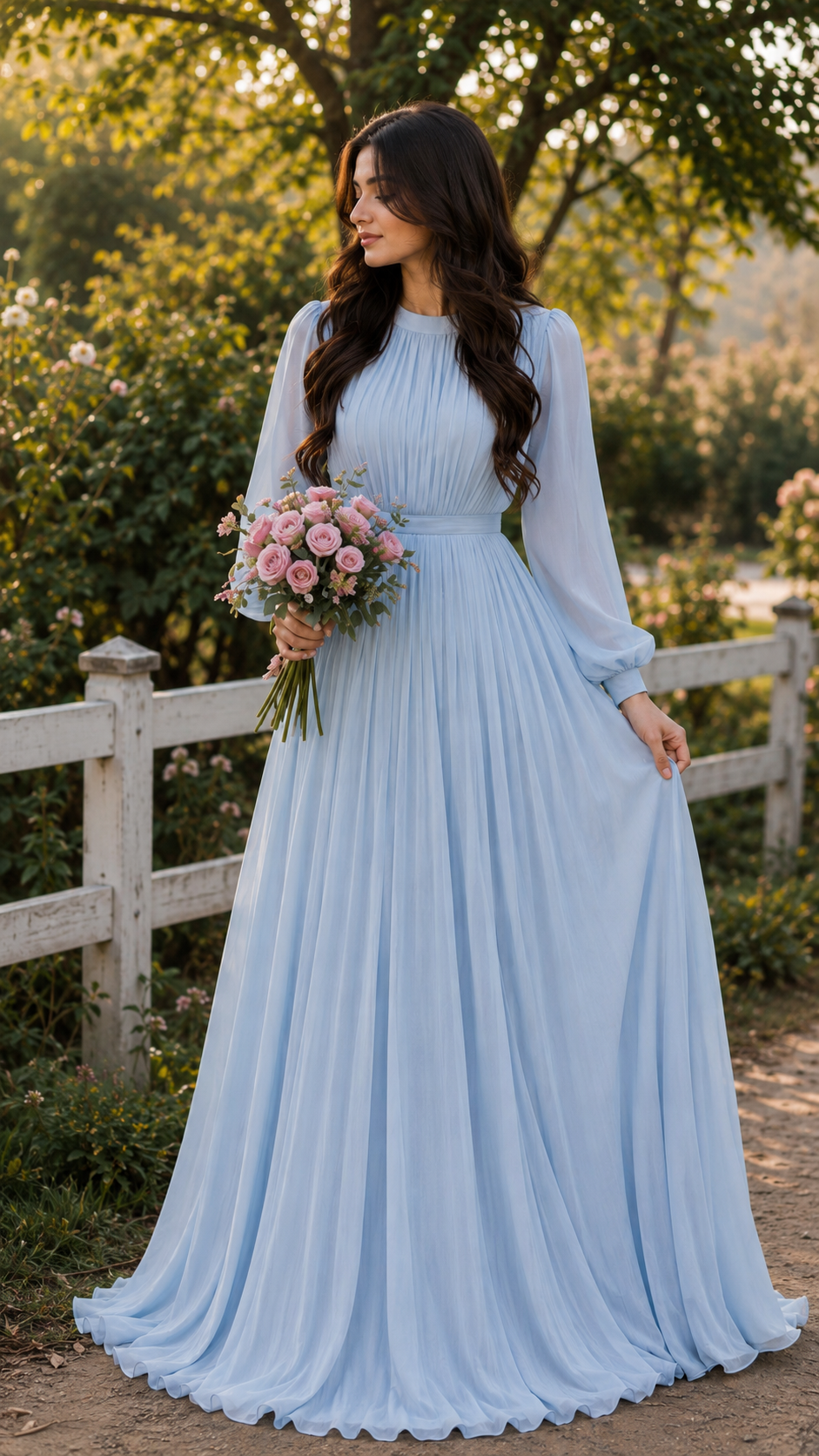 Modest Long Chiffon Maxi Dress |Premium Quality chiffon fabric