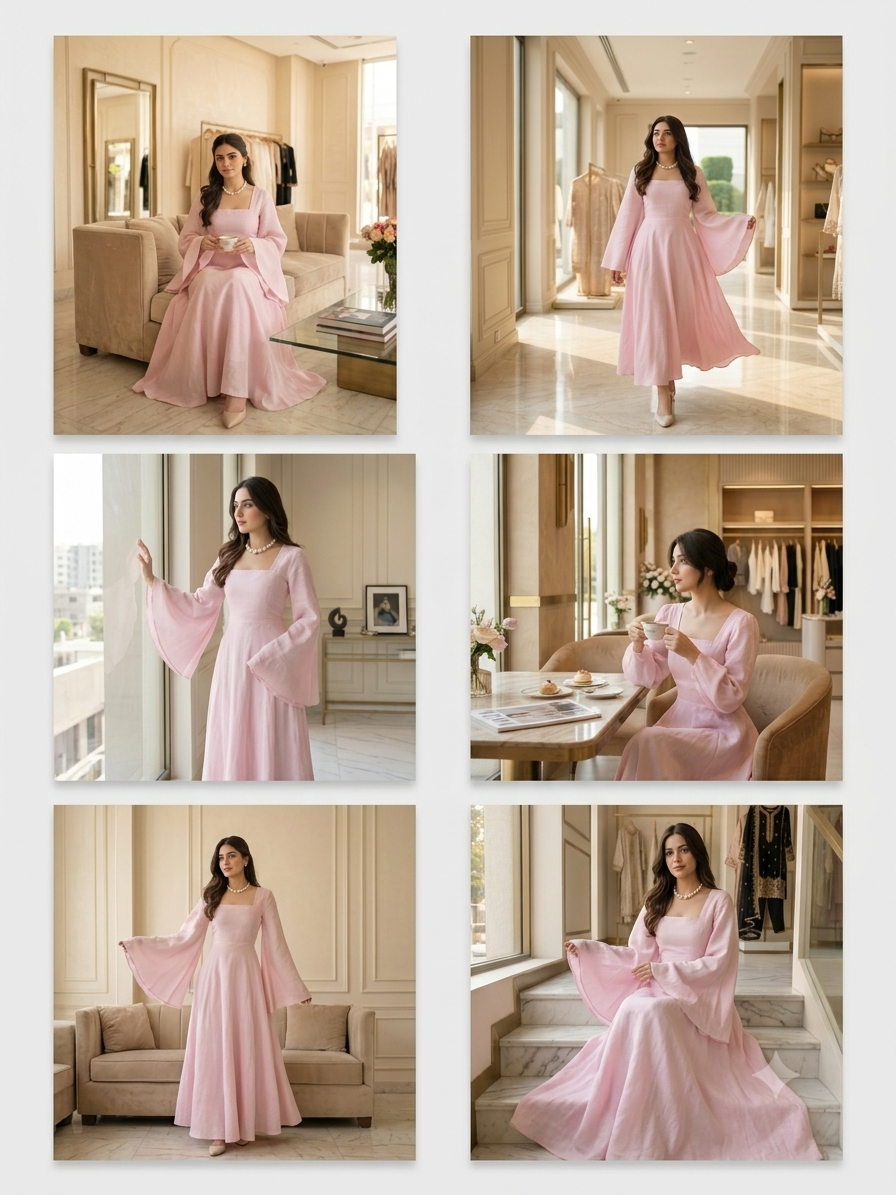 Elegant Western Style Full Frock Dress for Women | Premium Lawn & Cotton Summer Dress | Linen Winter Collection