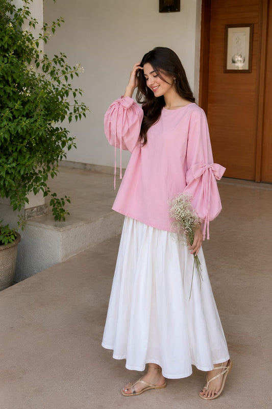 Plain Skirt Set with Baggy Shirt – Premium Cotton Stuff