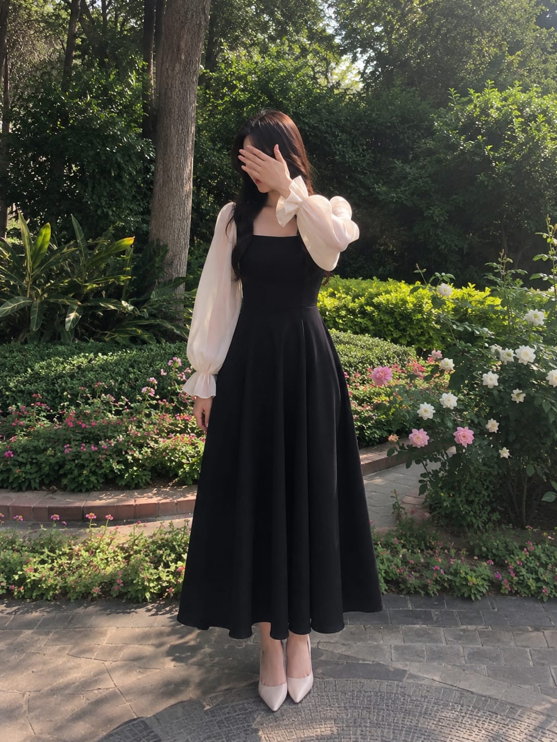 Long Maxi Dress – Cotton Maxi with Chiffon Sleeves