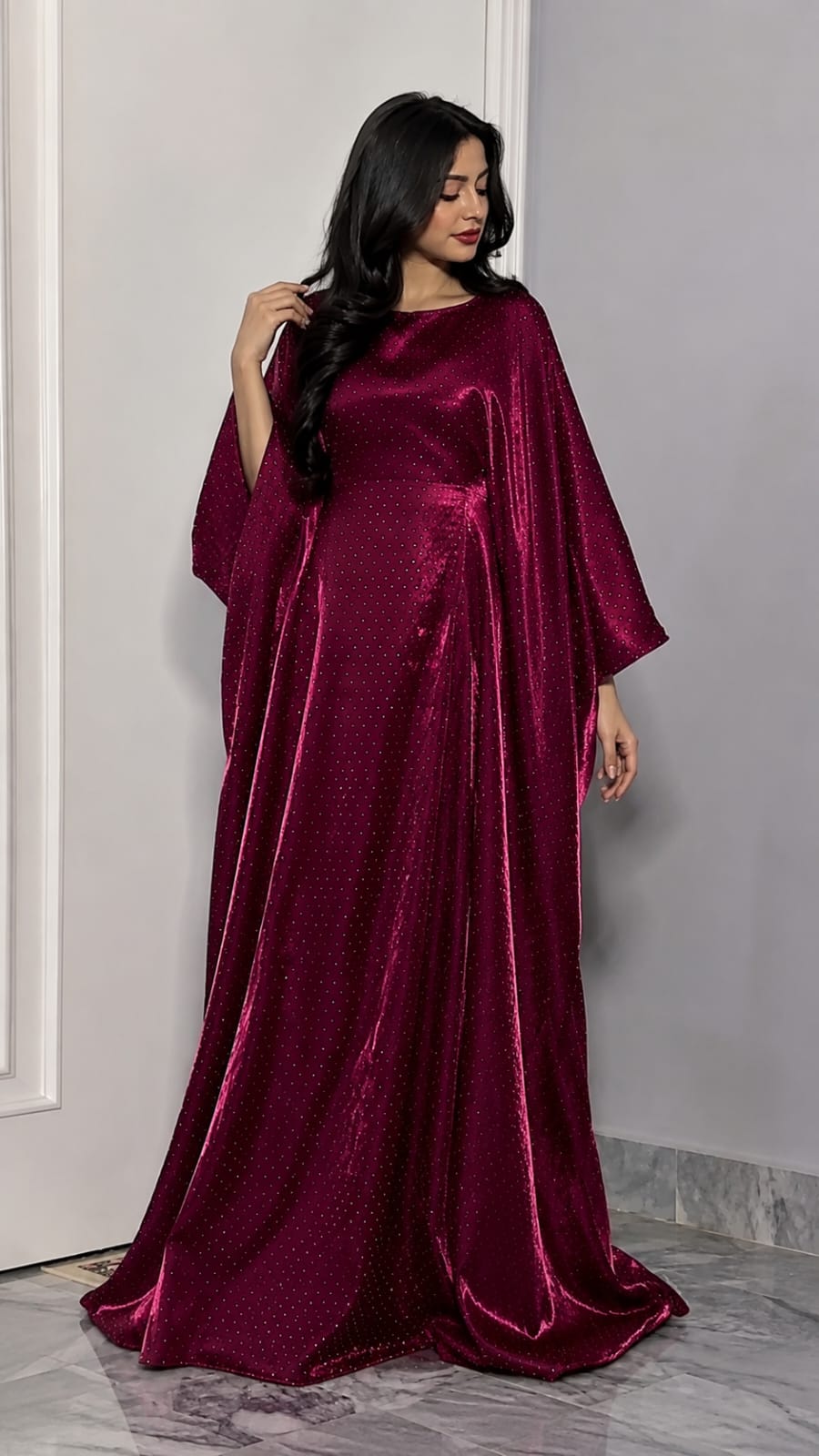 Luxury Kaftan Style Abaya for Women | Premium Shamooz Silk Modest Wear