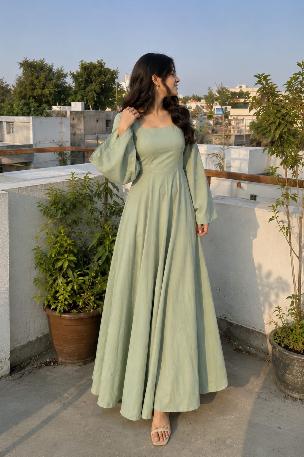 Elegant Western Style Full Frock Dress for Women | Premium Lawn & Cotton Summer Dress | Linen Winter Collection