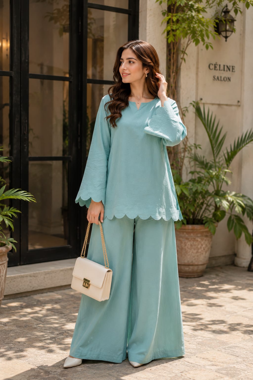Mauve co-ord set| Premium Quality velvet silk fabric