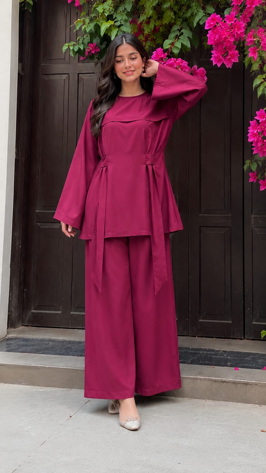 Modest Cape-Style Co-Ord Set|Velvet silk Premium fabric|Elegant style