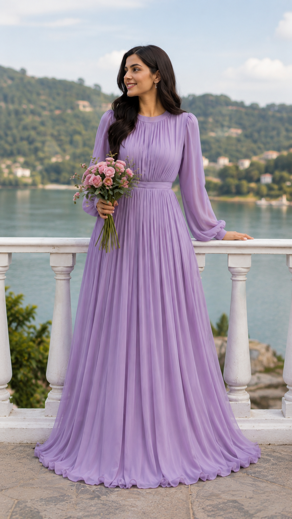 Modest Long Chiffon Maxi Dress |Premium Quality chiffon fabric