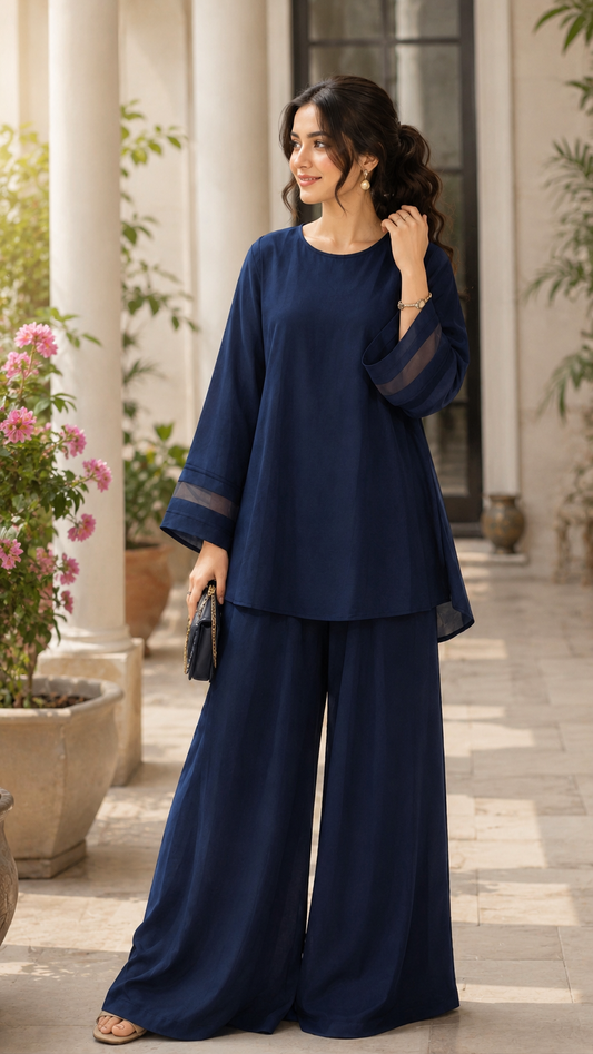 Noir Elegance Cotton 2-Piece Co-Ord Set