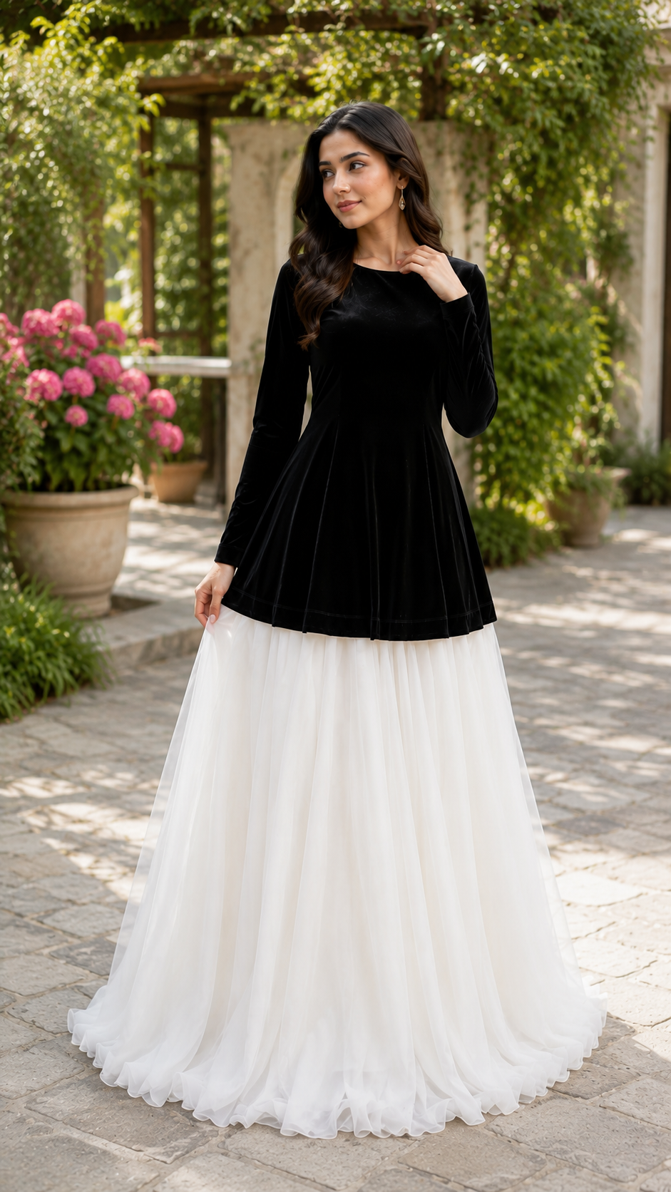 Velvet Silk Frock with Chiffon Lehnga | Premium Quality fabric