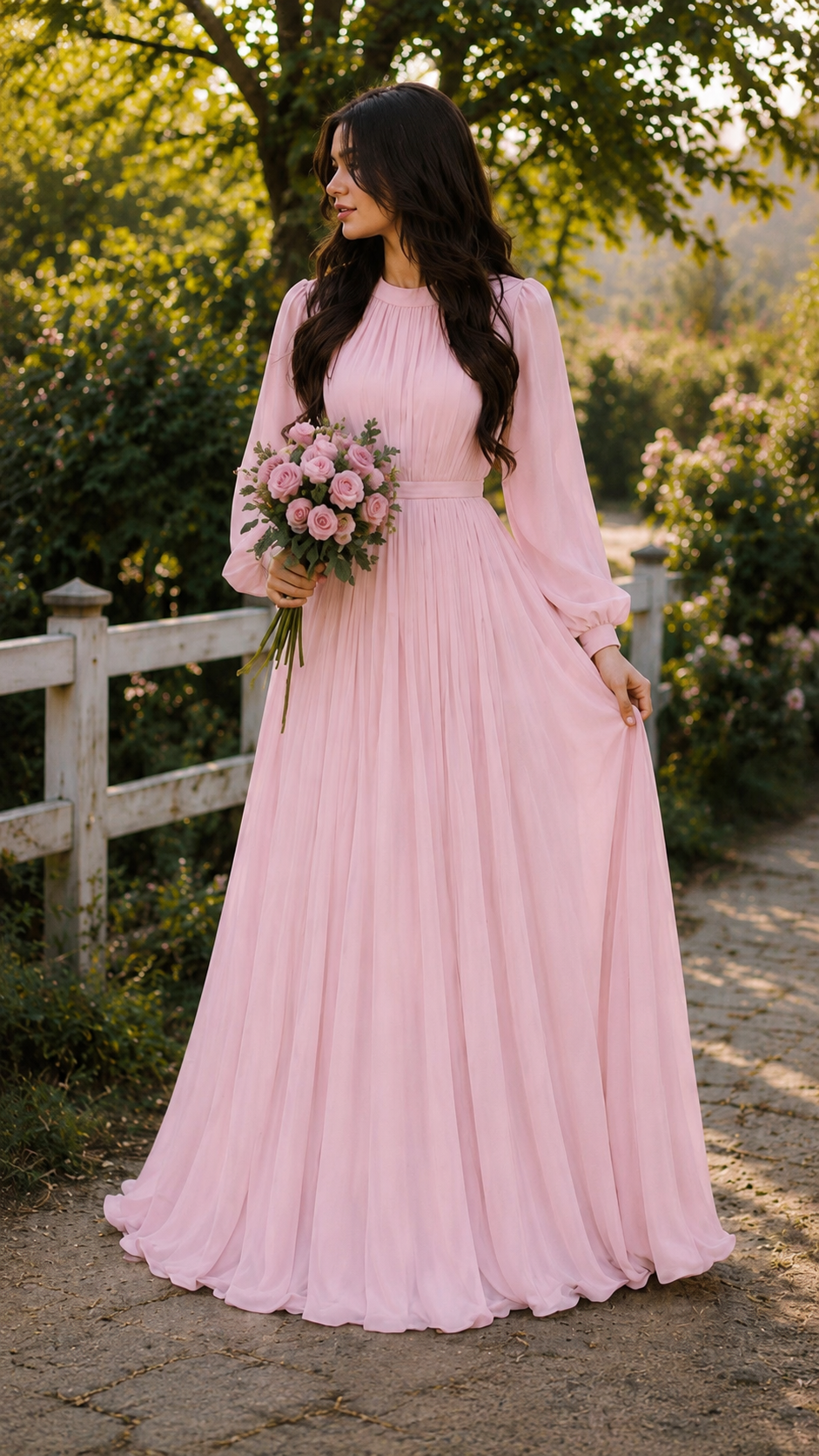 Modest Long Chiffon Maxi Dress |Premium Quality chiffon fabric