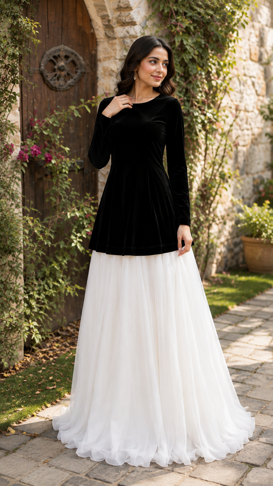 Velvet Silk Frock with Chiffon Lehnga | Premium Quality fabric