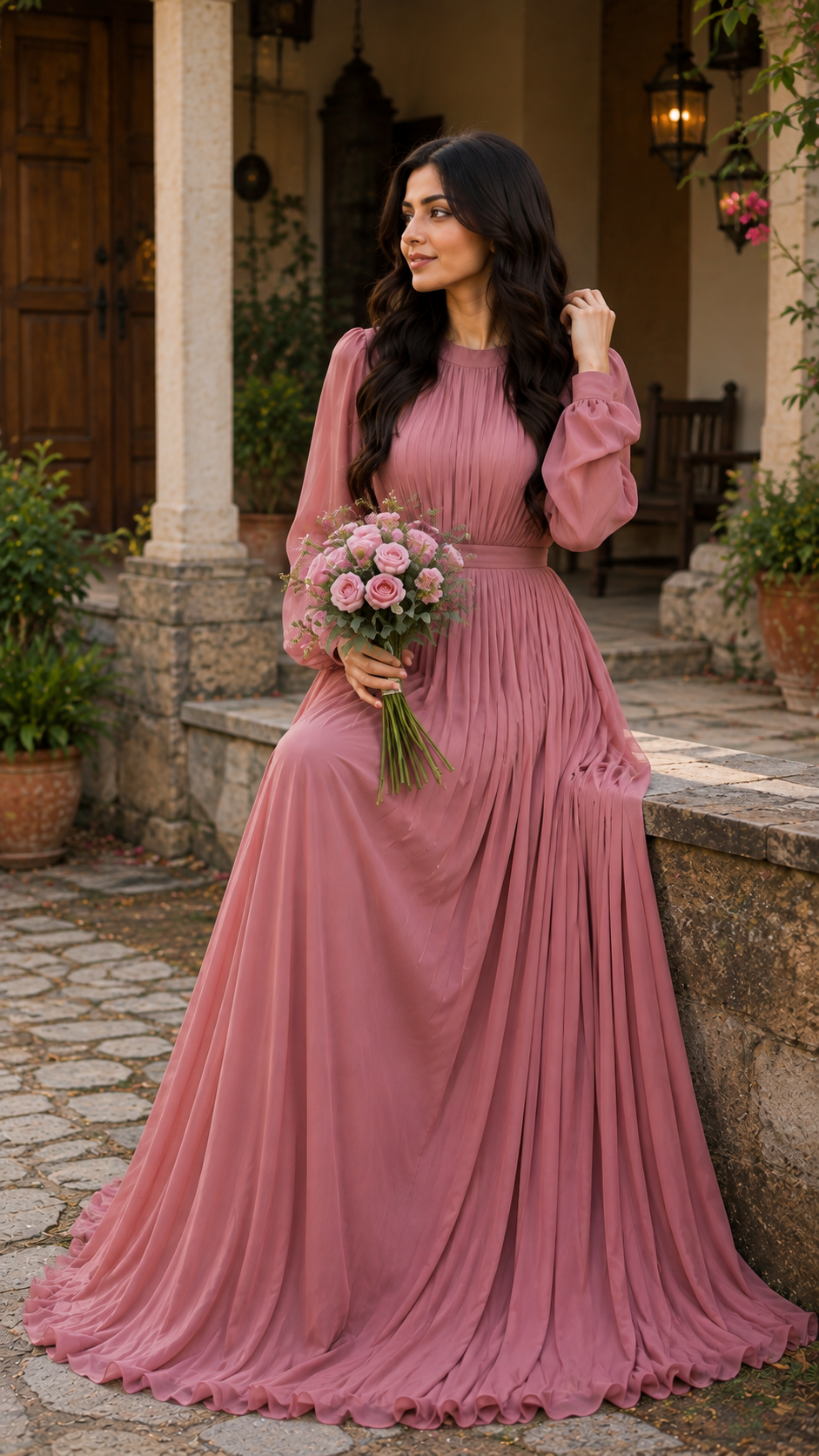Modest Long Chiffon Maxi Dress |Premium Quality chiffon fabric