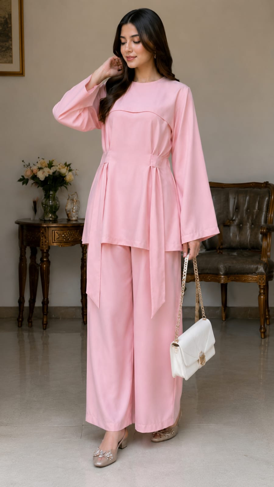 Modest Cape-Style Co-Ord Set|Velvet silk Premium fabric|Elegant style