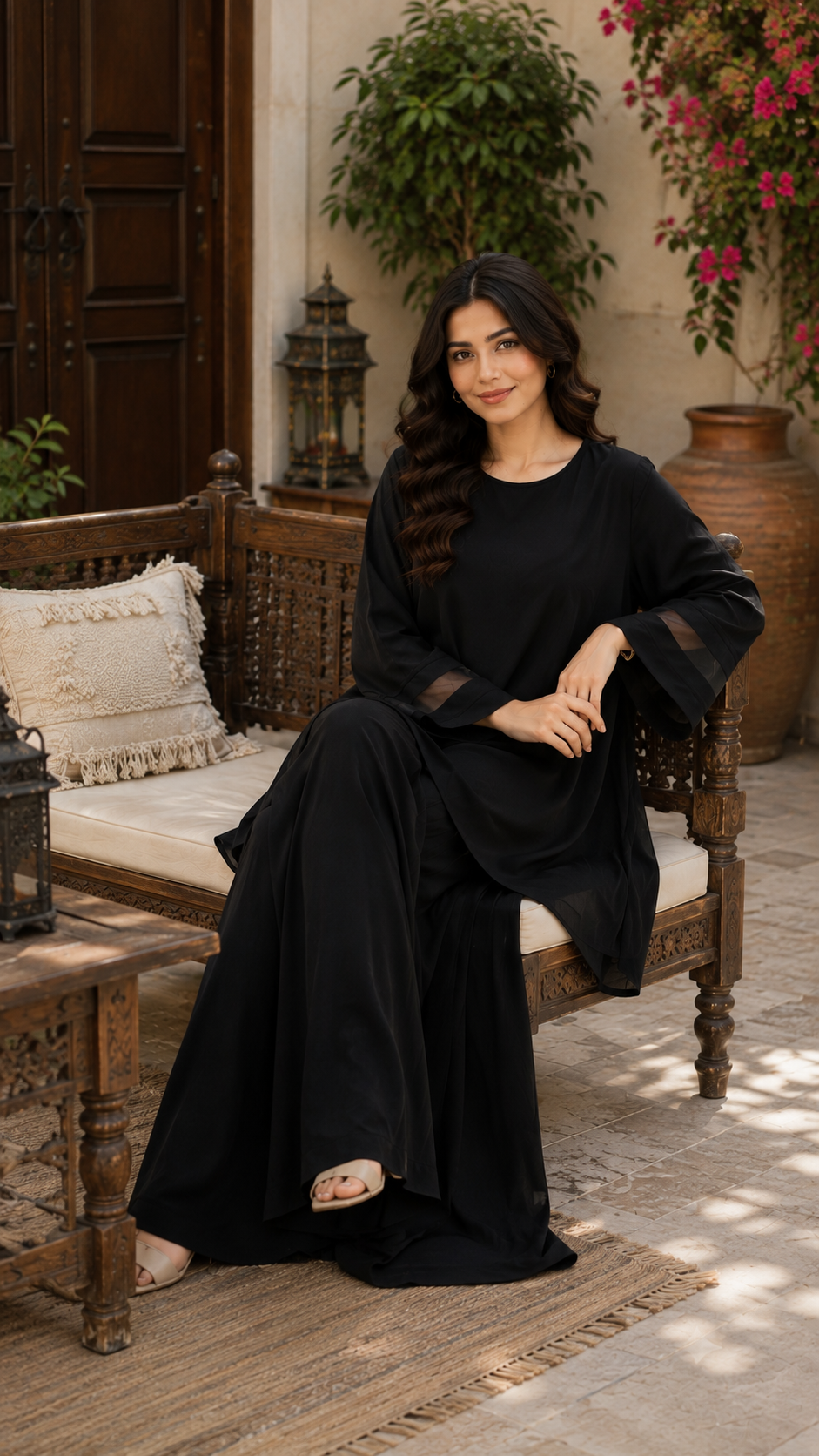 Noir Elegance Cotton 2-Piece Co-Ord Set