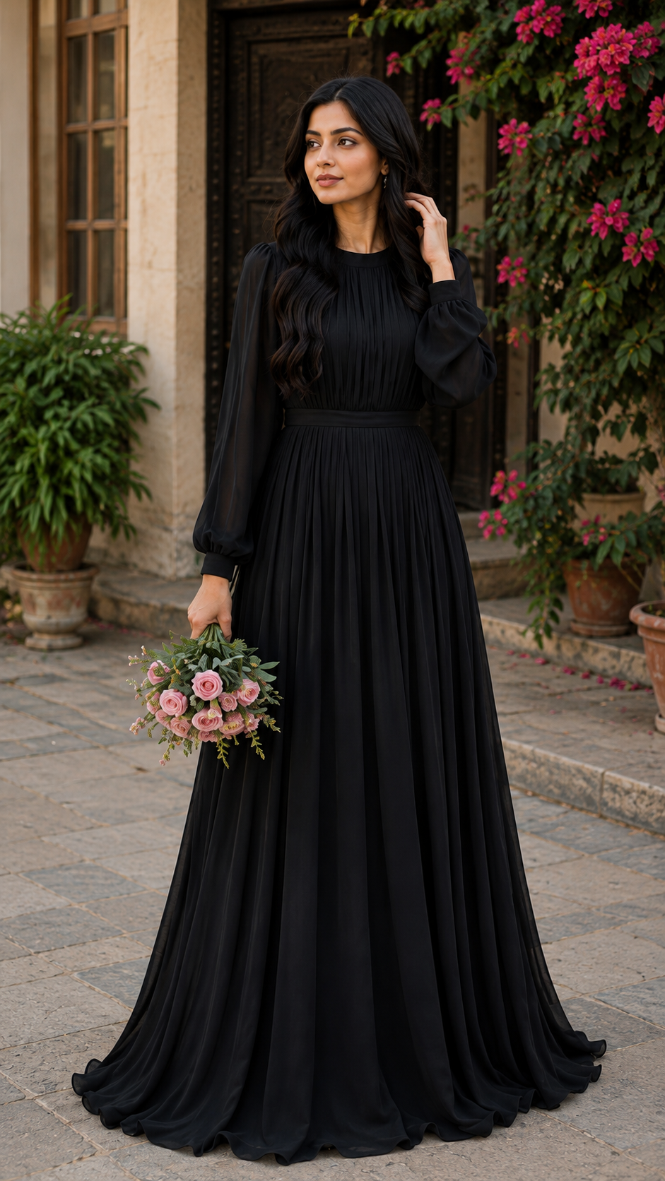 Modest Long Chiffon Maxi Dress |Premium Quality chiffon fabric